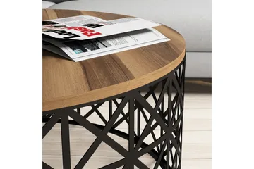 Hovdane Soffbord 90 cm Runt - Valnötsbrun/Svart - Möbler - Bord & matgrupp - Soffbord