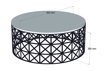 Hovdane Soffbord 90 cm Runt - Valnötsbrun/Svart - Möbler - Bord & matgrupp - Soffbord