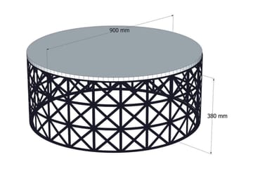 Hovdane Soffbord 90 cm Runt - Vit/Svart - Möbler - Bord & matgrupp - Soffbord