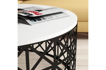 Hovdane Soffbord 90 cm Runt - Vit/Svart - Möbler - Bord & matgrupp - Soffbord