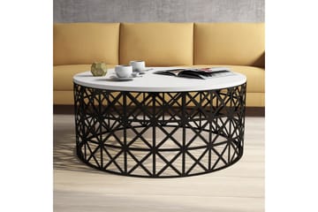 Hovdane Soffbord 90 cm Runt - Vit/Svart - Möbler - Bord & matgrupp - Soffbord