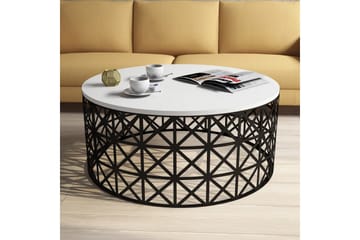 Hovdane Soffbord 90 cm Runt - Vit/Svart - Möbler - Bord & matgrupp - Soffbord