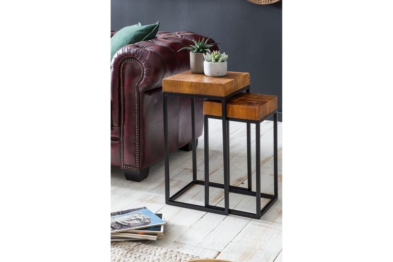 Hoysradt Satsbord 30 cm 2 Bord - Massivt Trä/Brun/Svart - Möbler - Bord & matgrupp - Soffbord