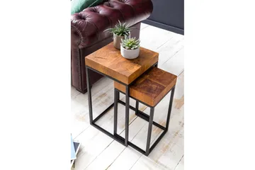 Hoysradt Satsbord 30 cm 2 Bord - Massivt Trä/Brun/Svart - Möbler - Bord & matgrupp - Soffbord