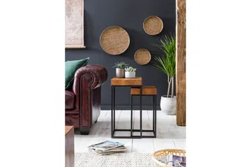 Hoysradt Satsbord 30 cm 2 Bord - Massivt Trä/Brun/Svart - Möbler - Bord & matgrupp - Soffbord