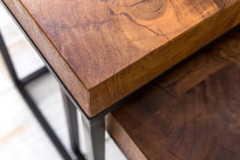 Hoysradt Satsbord 30 cm 2 Bord - Massivt Trä/Brun/Svart - Möbler - Bord & matgrupp - Soffbord