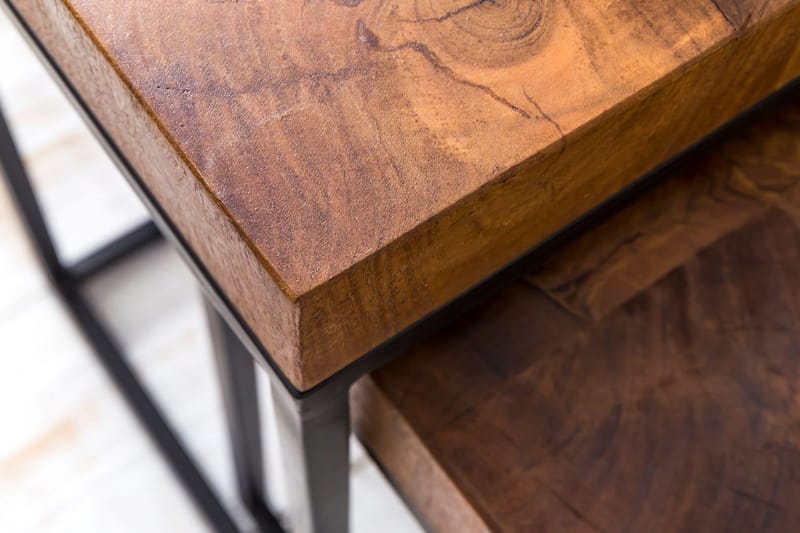 Hoysradt Satsbord 30 cm 2 Bord - Massivt Trä/Brun/Svart - Möbler - Bord & matgrupp - Soffbord