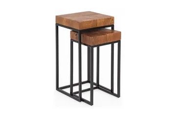 Hoysradt Satsbord 30 cm 2 Bord - Massivt Trä/Brun/Svart - Möbler - Bord & matgrupp - Soffbord