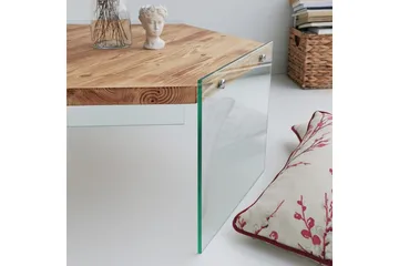 Huven 80 cm Hexagon Soffbord med Glasben i Furu - Natur - Möbler - Bord & matgrupp - Soffbord