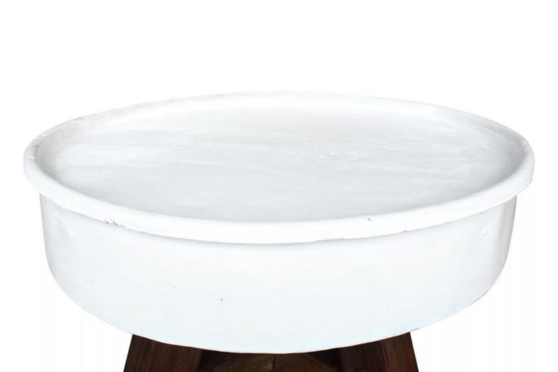 Soffbord i massivt återvunnet trä 60x45 cm vit - Vit - Marmorbord - Soffbord