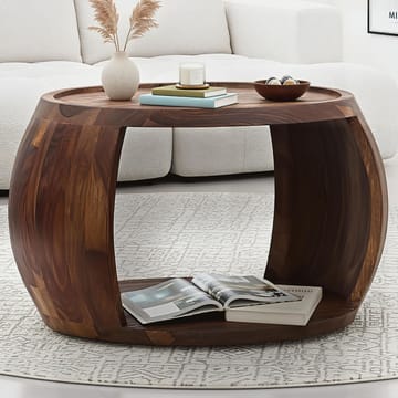 Ivoilo Soffbord 60 cm Lantlig stil - Varm mörkbrun - Möbler - Bord & matgrupp - Soffbord - Soffbord med förvaring