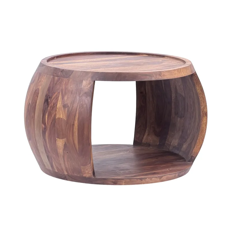 Ivoilo Soffbord 60 cm Lantlig stil, Varm mörkbrun