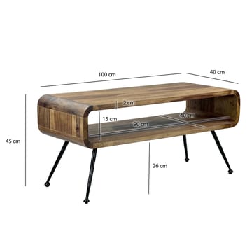 Ivoova Soffbord 100 cm - Varm mörkbrun och svart - Möbler - Bord & matgrupp - Soffbord - Soffbord med förvaring