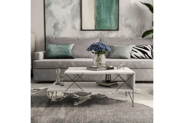 Jaennis Soffbord 100 cm - Vit/Svart - Möbler - Bord & matgrupp - Soffbord - Soffbord med förvaring