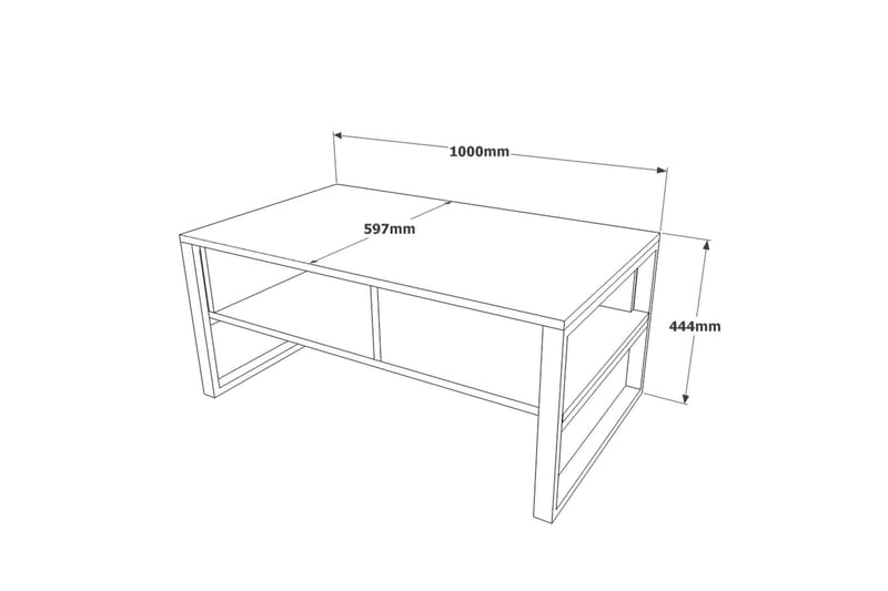 Soffbord Jakh 100x59,7 cm Mörkblå - Hanah Home - Soffbord