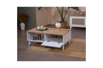 Soffbord Jatinder Vit / Ek - Vit / Ek - Möbler - Bord & matgrupp - Soffbord