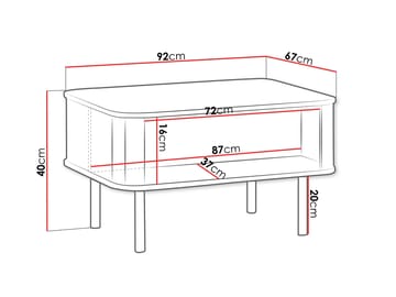 Joriel Soffbord 92 cm - Beige|svart - Möbler - Bord & matgrupp - Soffbord - Soffbord med förvaring