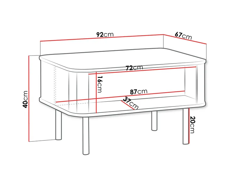 Joriel Soffbord 92 cm - Beige|svart - Möbler - Bord & matgrupp - Soffbord - Soffbord med förvaring