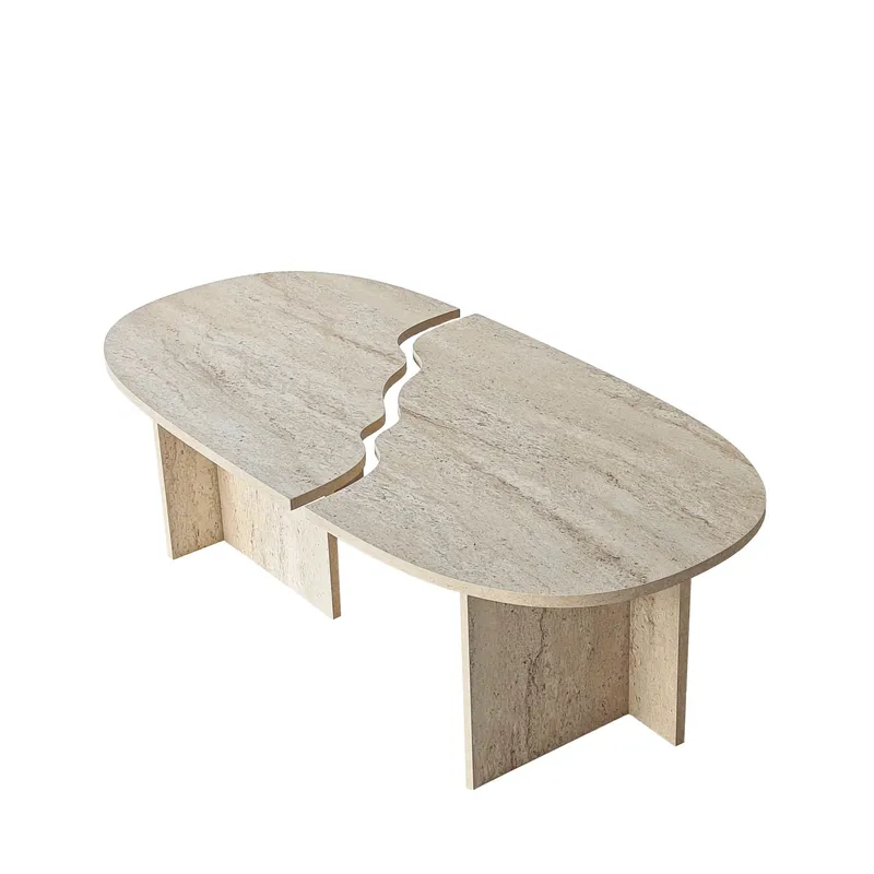 Jorvis Soffbord 120 cm Oval, Travertin