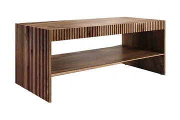 Juniskär ribbad soffbord med hyllförvaring rektangulärt- 120x57x50 Ek - Ek - Möbler - Bord & matgrupp - Soffbord - Soffbord med förvaring