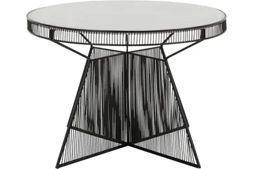 Juntolo 77x77 cm Runt Soffbord i Marmor med Metallunderrede - Vit - Möbler - Bord & matgrupp - Soffbord