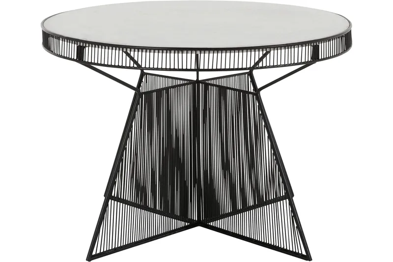 Juntolo 77x77 cm Runt Soffbord i Marmor med Metallunderrede - Vit - Möbler - Bord & matgrupp - Soffbord