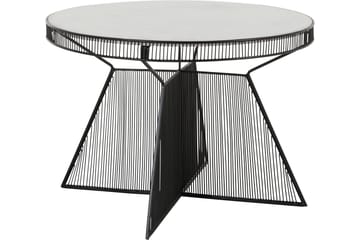 Juntolo 77x77 cm Runt Soffbord i Marmor med Metallunderrede - Vit - Möbler - Bord & matgrupp - Soffbord