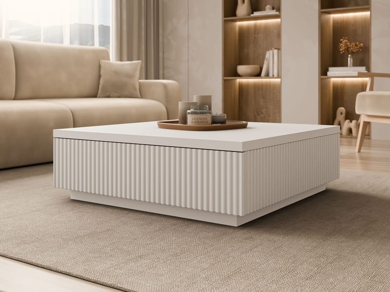 Juvik Soffbord 80 cm - beige - Möbler - Bord & matgrupp - Soffbord - Soffbord med förvaring