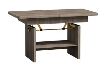 Kanej Soffbord 116 cm Höj- och Sänkbar med Förvaring Hylla - Beige/Grå - Möbler - Bord & matgrupp - Soffbord - Höj och sänkbart soffbord