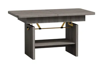 Kanej Soffbord 116 cm Höj- och Sänkbar med Förvaring Hylla - Grå - Möbler - Bord & matgrupp - Soffbord