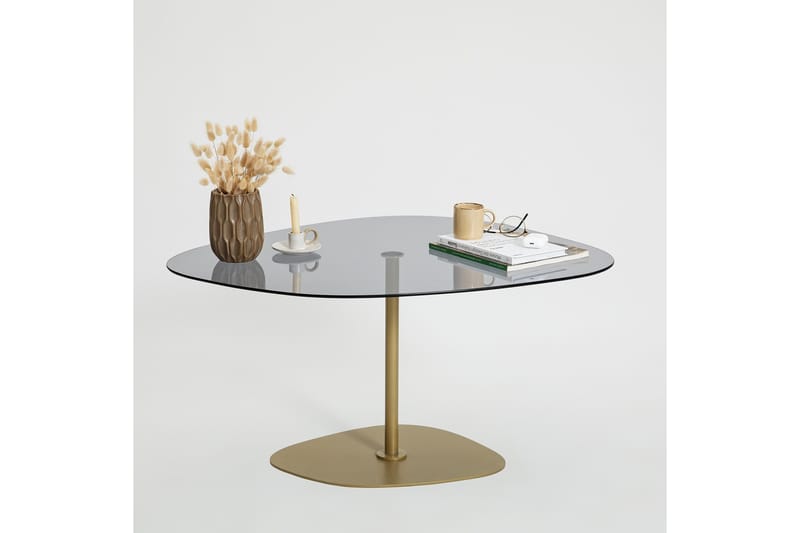 Karamea Soffbord 85 cm - Grå/Guld - Möbler - Bord & matgrupp - Soffbord