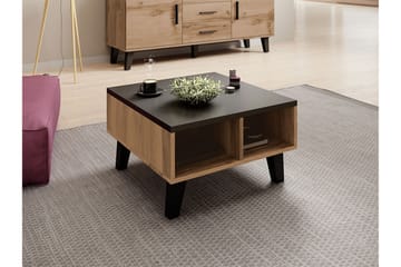 Kardos Soffbord 60 cm med Förvaring Hyllor - Natur/Svart - Möbler - Bord & matgrupp - Soffbord