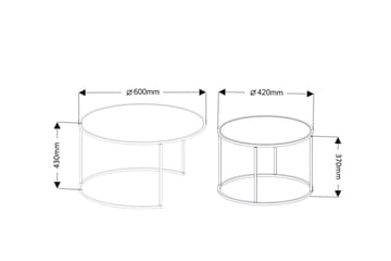 Kashiwa 60 cm Runt Soffbord i Glas med Glas och Metall - Rökgrå - Möbler - Bord & matgrupp - Soffbord