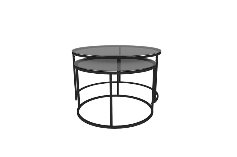 Kashiwa 60 cm Runt Soffbord i Glas med Glas och Metall - Rökgrå - Möbler - Bord & matgrupp - Soffbord