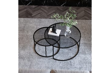 Kashiwa 60 cm Runt Soffbord i Glas med Glas och Metall - Rökgrå - Möbler - Bord & matgrupp - Soffbord