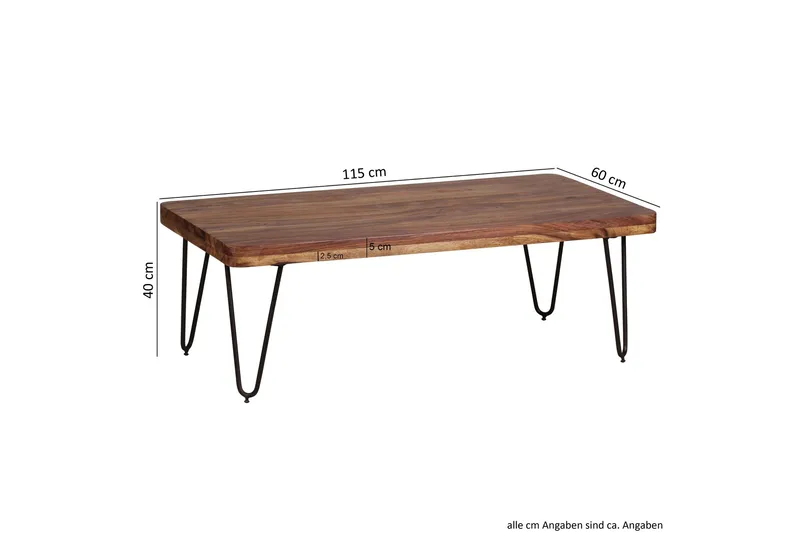 Katsura Soffbord 115 cm - Massivt trä/svart - Möbler - Bord & matgrupp - Soffbord