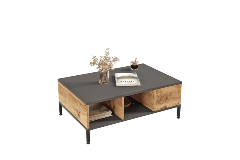 Soffbord Kaushar 90x60 cm Mörkblå/Svart - Hanah Home - Möbler - Bord & matgrupp - Soffbord