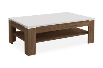 Keoisha Soffbord 120 cm med Förvaring Hylla - Valnötsbrun/Vit - Möbler - Bord & matgrupp - Soffbord - Soffbord med förvaring