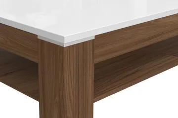 Keoisha Soffbord 120 cm med Förvaring Hylla - Valnötsbrun/Vit - Möbler - Bord & matgrupp - Soffbord - Soffbord med förvaring