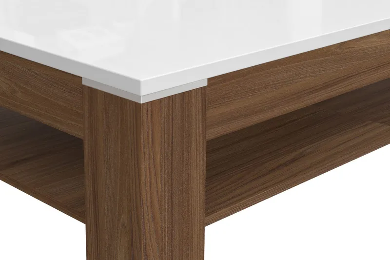 Keoisha Soffbord 120 cm med Förvaring Hylla - Valnötsbrun/Vit - Möbler - Bord & matgrupp - Soffbord - Soffbord med förvaring