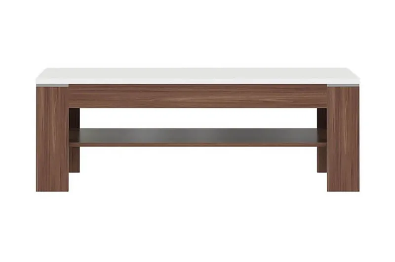 Keoisha Soffbord 120 cm med Förvaring Hylla - Valnötsbrun/Vit - Möbler - Bord & matgrupp - Soffbord - Soffbord med förvaring