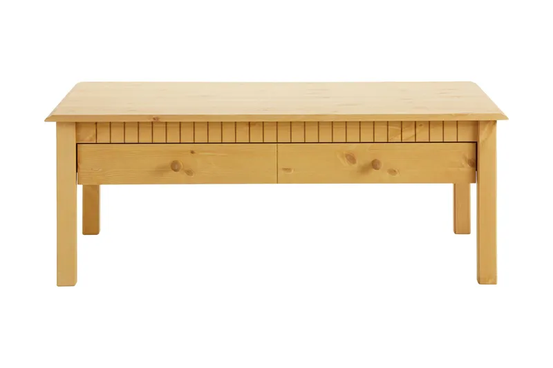 Kersey 110 cm Rektangulärt Soffbord med Lådor i Furu, Brun