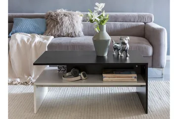 Ketchum Soffbord 90 cm med Förvaring Hylla - Svart/Vit - Möbler - Bord & matgrupp - Soffbord