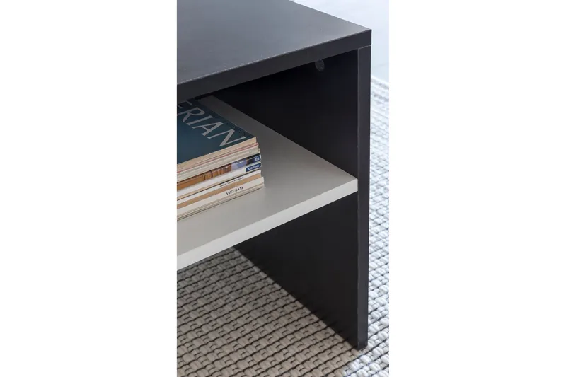 Ketchum Soffbord 90 cm med Förvaring Hylla - Svart/Vit - Möbler - Bord & matgrupp - Soffbord