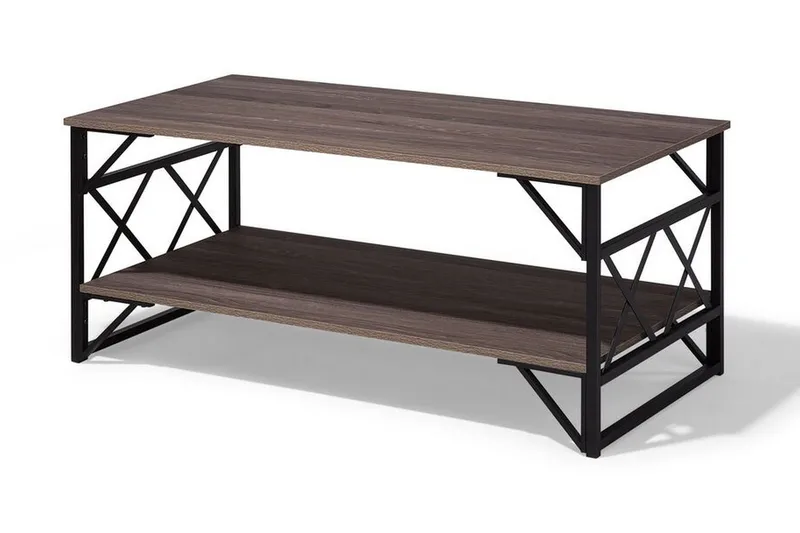 Kindertofte Soffbord 120 cm med Förvaring Hylla - Brungrå - Möbler - Bord & matgrupp - Soffbord