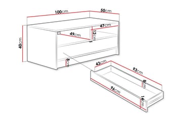 Kintore 50 cm Rektangul ärt Soffbord med Lådor i Trä - Vit - Möbler - Bord & matgrupp - Soffbord