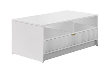 Kintore 50 cm Rektangulärt Soffbord med Lådor i Trä - Vit - Möbler - Bord & matgrupp - Soffbord