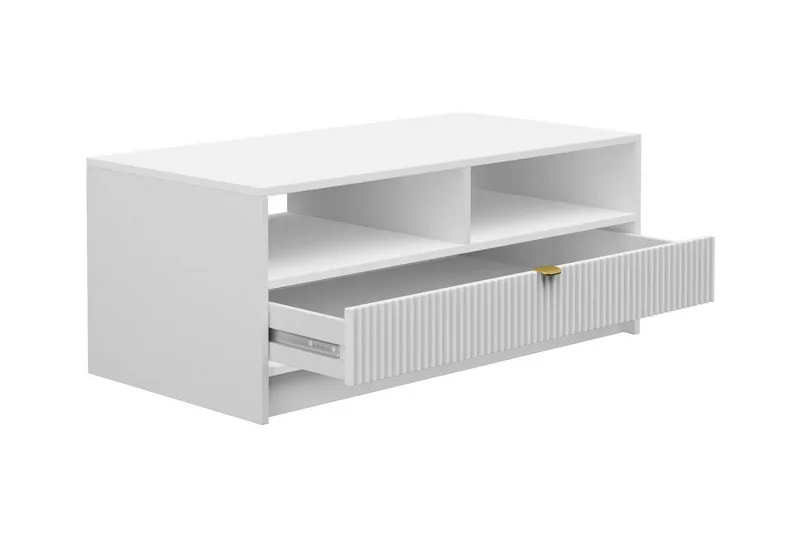 Kintore 50 cm Rektangulärt Soffbord med Lådor i Trä - Vit - Möbler - Bord & matgrupp - Soffbord