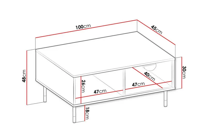 Kintore Soffbord 45 cm - Svart - Möbler - Bord & matgrupp - Soffbord