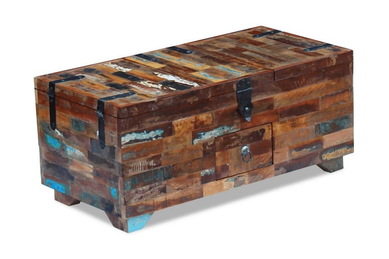 Kistbord massivt återvunnet trä 80x40x35 cm - Brun - Soffbord